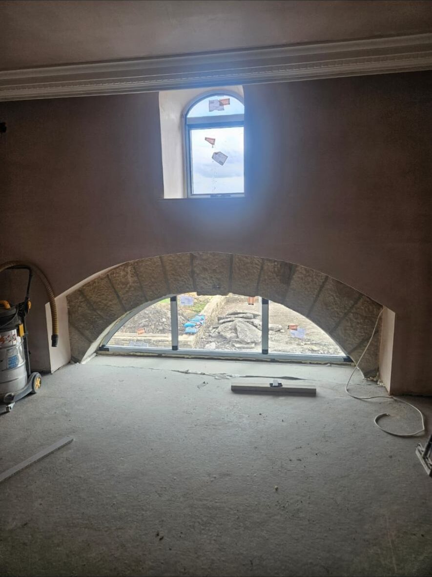 Arched window plastering by D Whitley Plastering