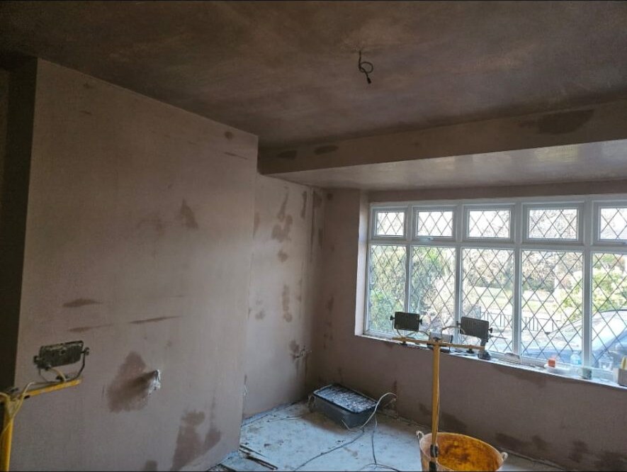Lounge re-plaster prep by D Whitley Plastering
