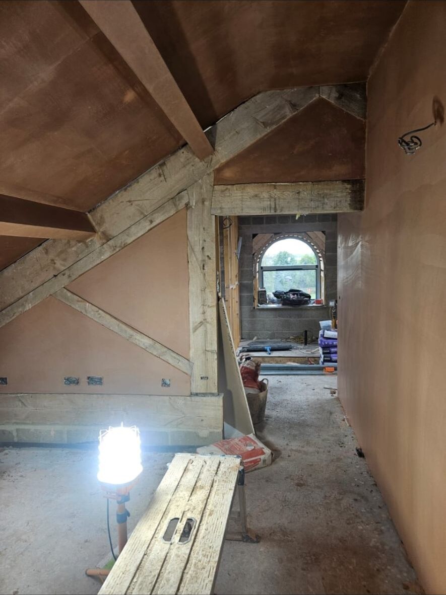 Vaulted ceiling plastering by D Whitley Plastering
