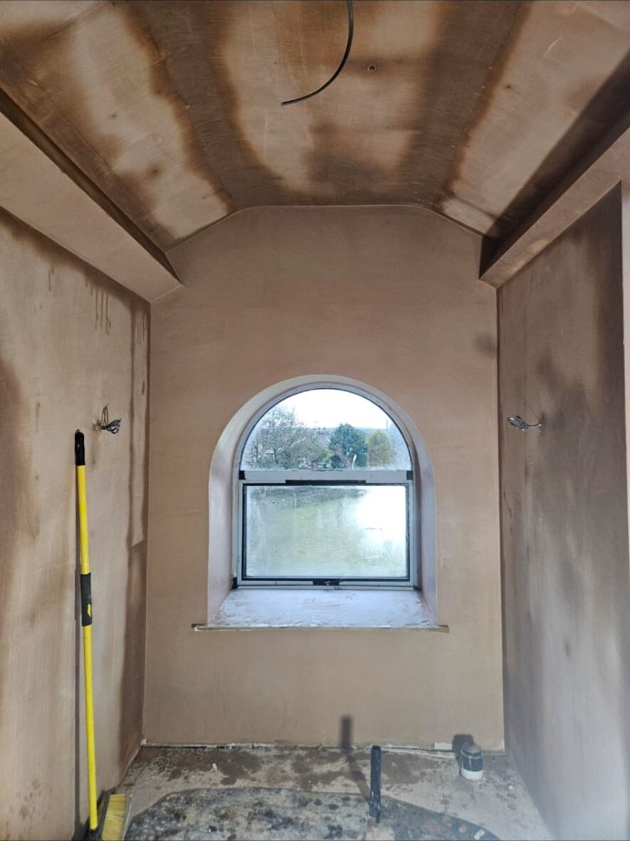 Arched window plastering by D Whitley Plastering
