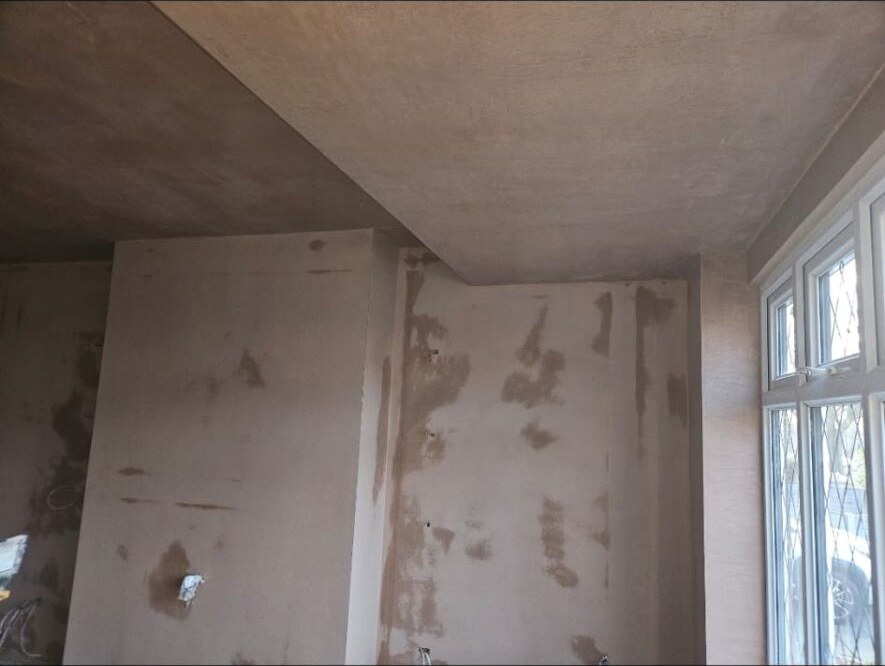 Bay window plastering by D Whitley Plastering