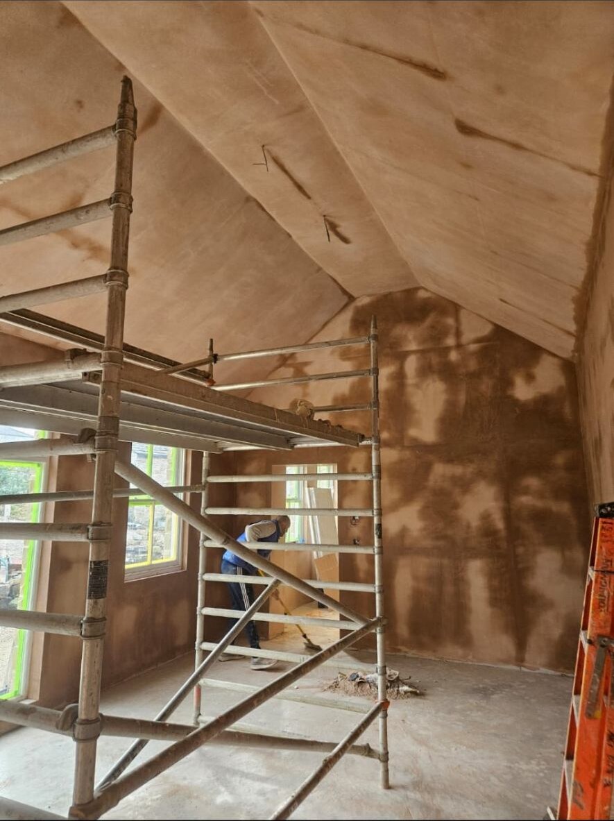 Ceiling plastering work in progress by D Whitley Plastering